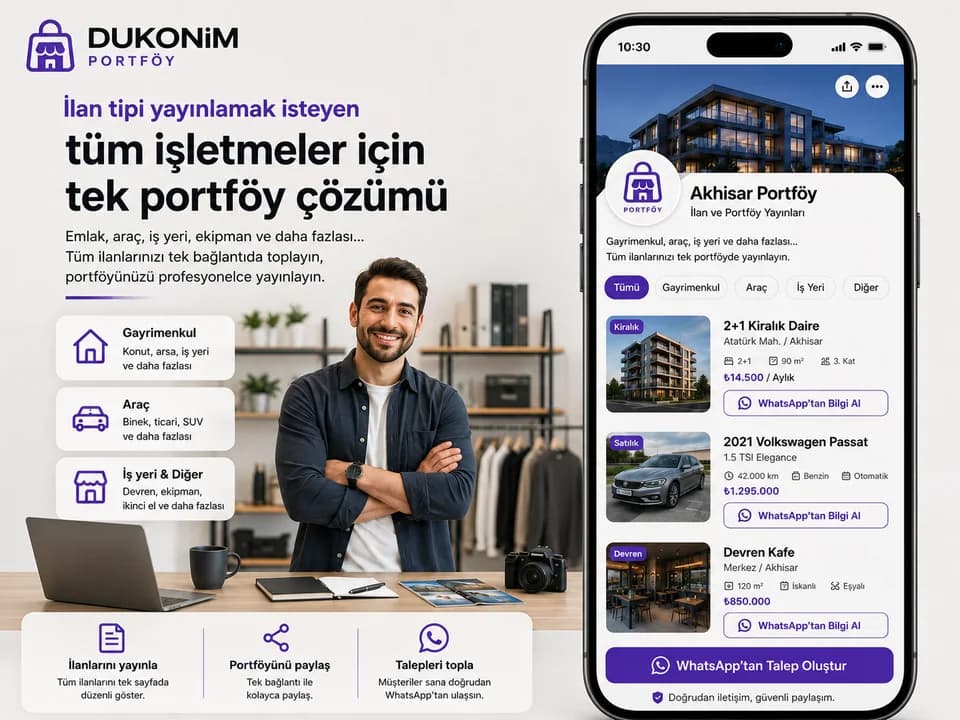 İlan yayınlayan tüm işletmeler için tek portföy çözümü