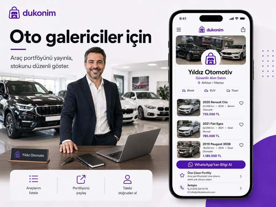 Oto galericiler için araç portföyü