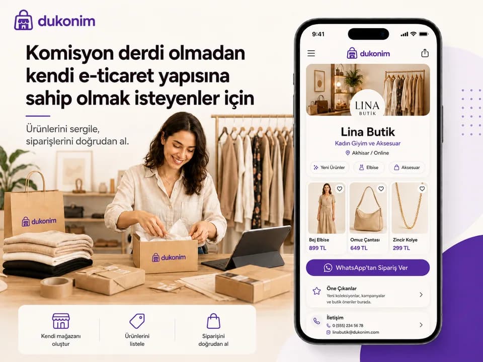 Dukonim Mağaza ile komisyonsuz ürün vitrini kullanan butik işletmesi