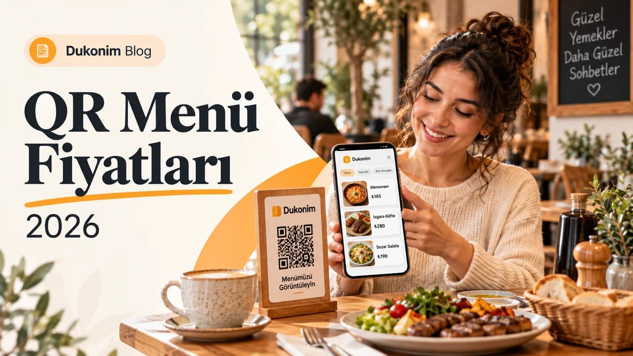 QR menü fiyatları 2026 konulu Dukonim blog kapağı