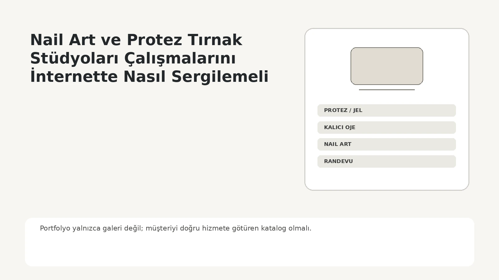 Nail art ve protez tırnak stüdyosu için hizmete göre düzenlenmiş dijital portfolyo