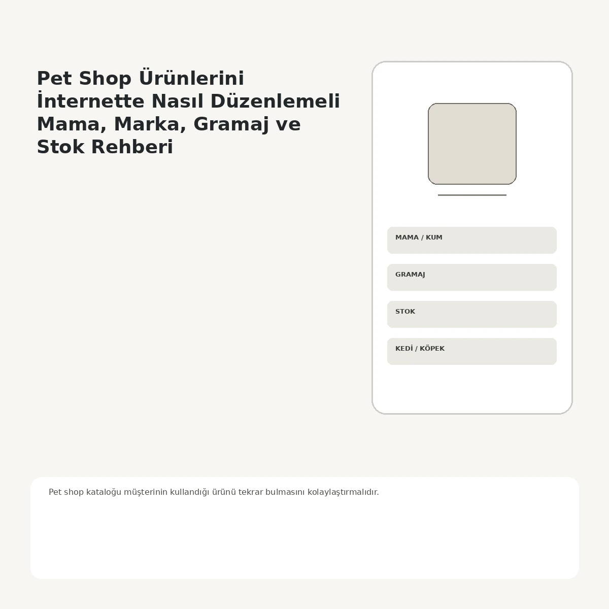 Aynı kedi mamasının farklı gramaj ve stok seçeneklerinin web sitesinde gösterilmesi