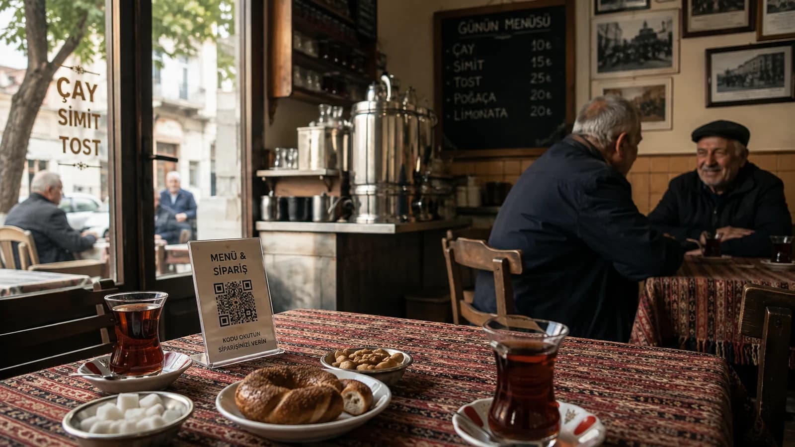 Çay ocağı ve kıraathanede dijital menü kullanımı