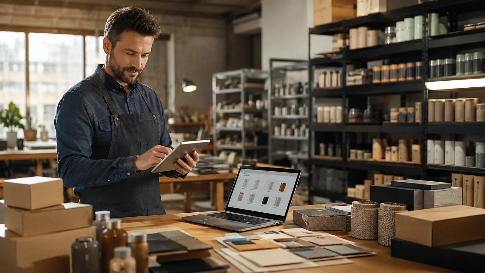 Küçük üretici atölyesinde B2B ürün kataloğu ve ürün planlaması