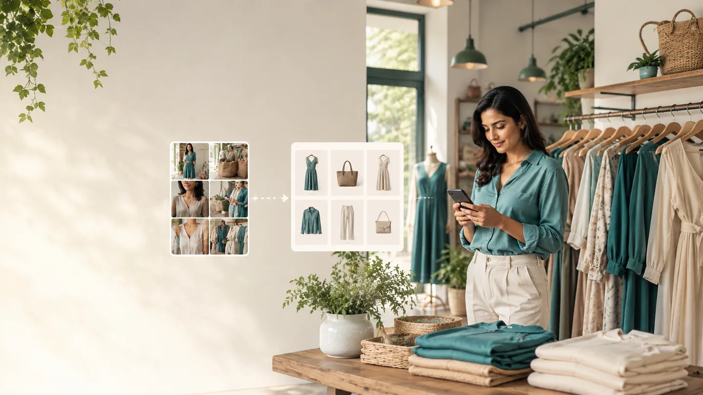 Instagram ürünlerini düzenli bir web kataloğuna taşıyan butik sahibi