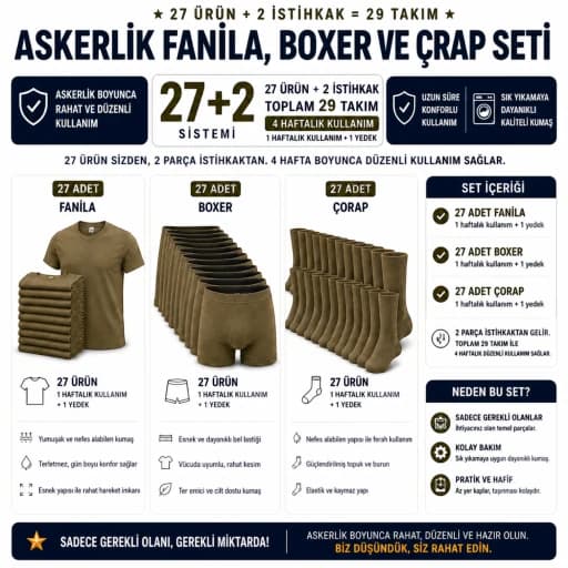 Asker Çamaşır Seti 27+2 29 Takım ürün görseli